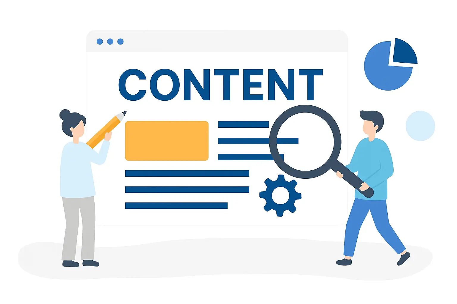 Graphic representing on-page Optimisation and Content