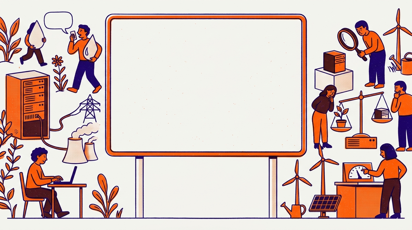 a risograph graphic to illustrate eco ai chatbots